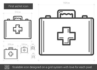 Image showing First aid kit line icon.