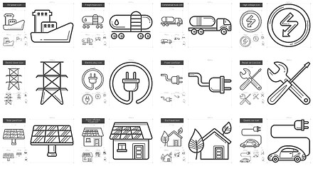 Image showing Ecology line icon set.