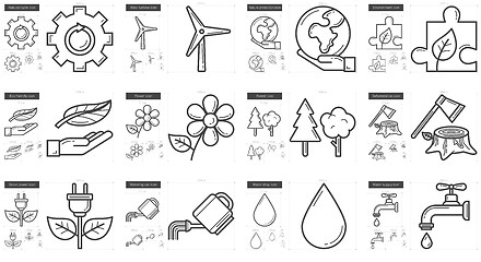 Image showing Ecology line icon set.