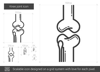 Image showing Knee joint line icon.