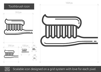 Image showing Toothbrush line icon.