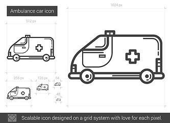 Image showing Ambulance car line icon.