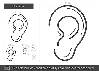 Image showing Ear line icon.