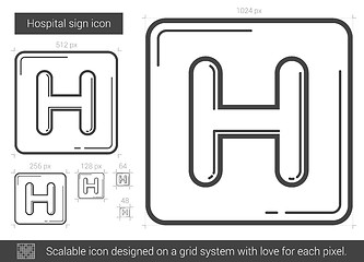 Image showing Hospital sign line icon.