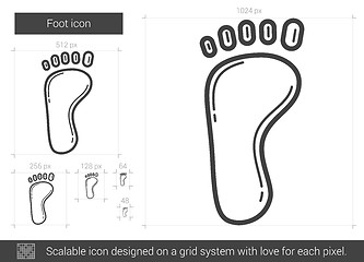 Image showing Foot line icon.