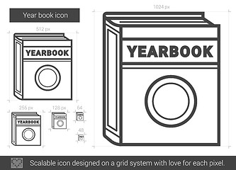 Image showing Year book line icon.