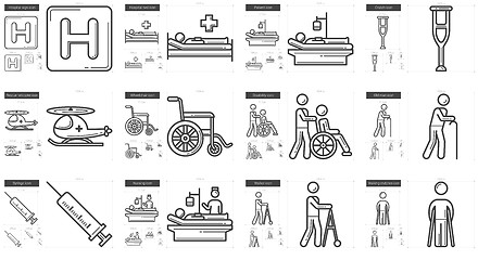 Image showing Medicine line icon set.