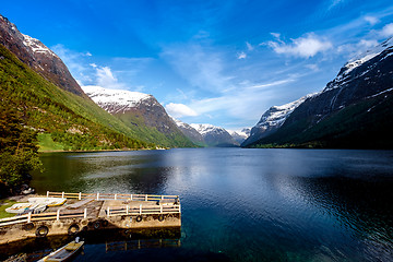 Image showing lovatnet lake Beautiful Nature Norway.