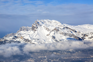 Image showing Mountain Peak Over the Clouds