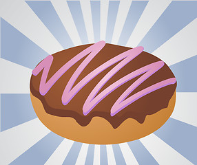 Image showing Chocolate icing covered donut