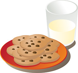 Image showing Milk and cookies