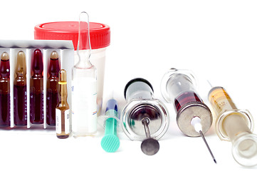 Image showing Syringes and ampoules