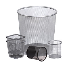 Image showing Multiple trash bins