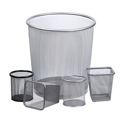 Image showing Multiple trash bins