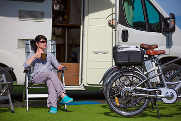 Image showing Family vacation travel, holiday trip in motorhome