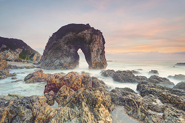 Image showing Coastal Seascape with soft morning hues