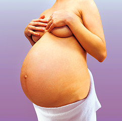 Image showing part of young pregnant woman