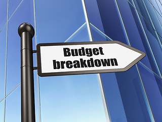 Image showing Finance concept: sign Budget Breakdown on Building background