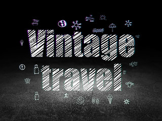 Image showing Travel concept: Vintage Travel in grunge dark room