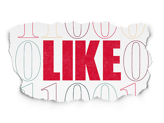 Image showing Social media concept: Like on Torn Paper background