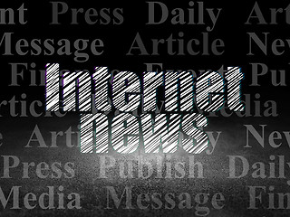 Image showing News concept: Internet News in grunge dark room