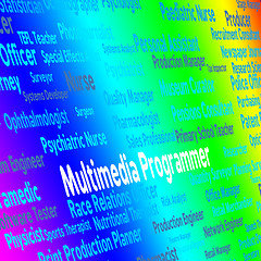 Image showing Multimedia Programmer Indicates Software Engineer And Career