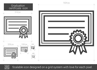 Image showing Graduation certificate line icon.