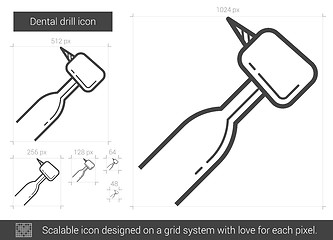 Image showing Dental drill line icon.