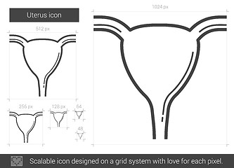 Image showing Uterus line icon.