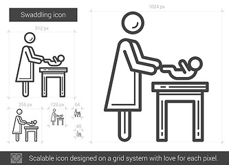 Image showing Swaddling line icon.