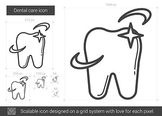 Image showing Dental care line icon.