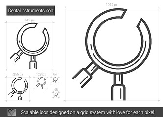 Image showing Dental instruments line icon.