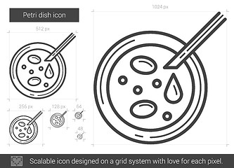 Image showing Petri dish line icon.