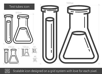 Image showing Test tubes line icon.