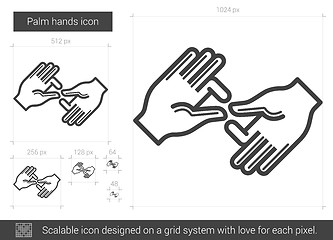 Image showing Palm hands line icon.