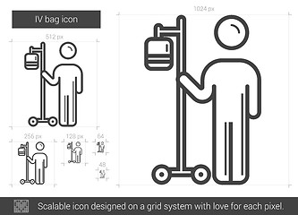 Image showing IV bag line icon.