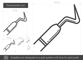 Image showing Dental probe line icon.