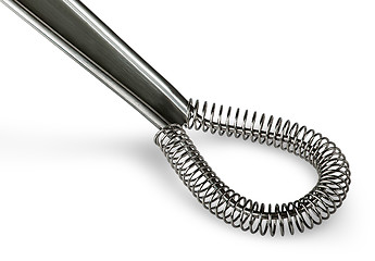 Image showing Closeup stainless kitchen whisk