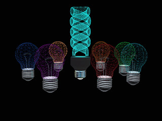 Image showing energy-saving lamps. 3D illustration