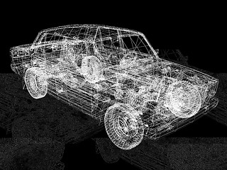 Image showing 3d model cars. 3D illustration