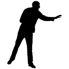 Image showing Black silhouettes man on white background. illustration