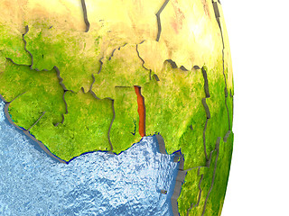 Image showing Togo in red on Earth