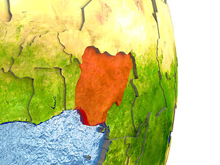 Image showing Nigeria in red on Earth