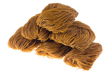 Image showing Pile of Chinese styled uncooked dried noodles