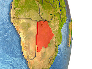 Image showing Botswana in red on Earth