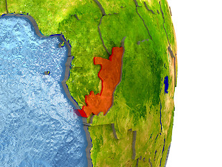 Image showing Congo in red on Earth