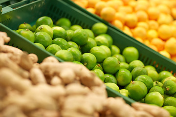 Image showing limes at grocery store or market