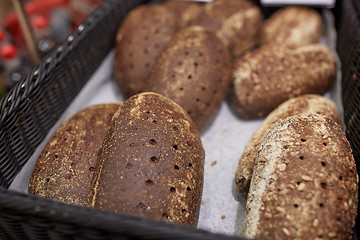 Image showing close up of rye bread at bakery or grocery store