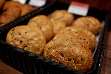 Image showing close up of bread at bakery or grocery store