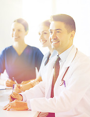 Image showing group of doctors on presentation at hospital